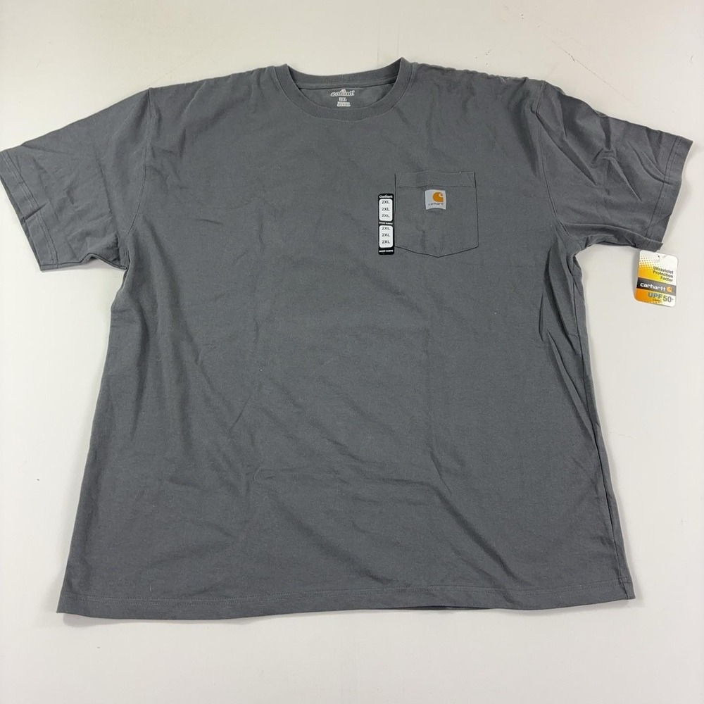 Carhartt Shirt Mens 2XL Gray Pocket Tagless Cotton Jersey Workwear Tee K87